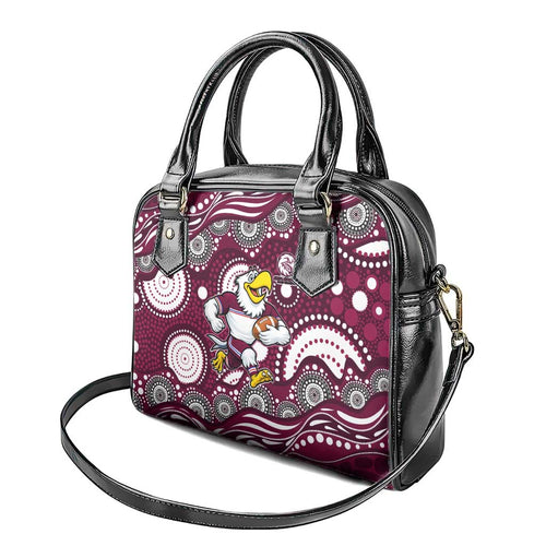 Manly Warringah Sea Eagles Shoulder Handbag Aboriginal Dot Pattern - Rugby Mascot Heritage Pride
