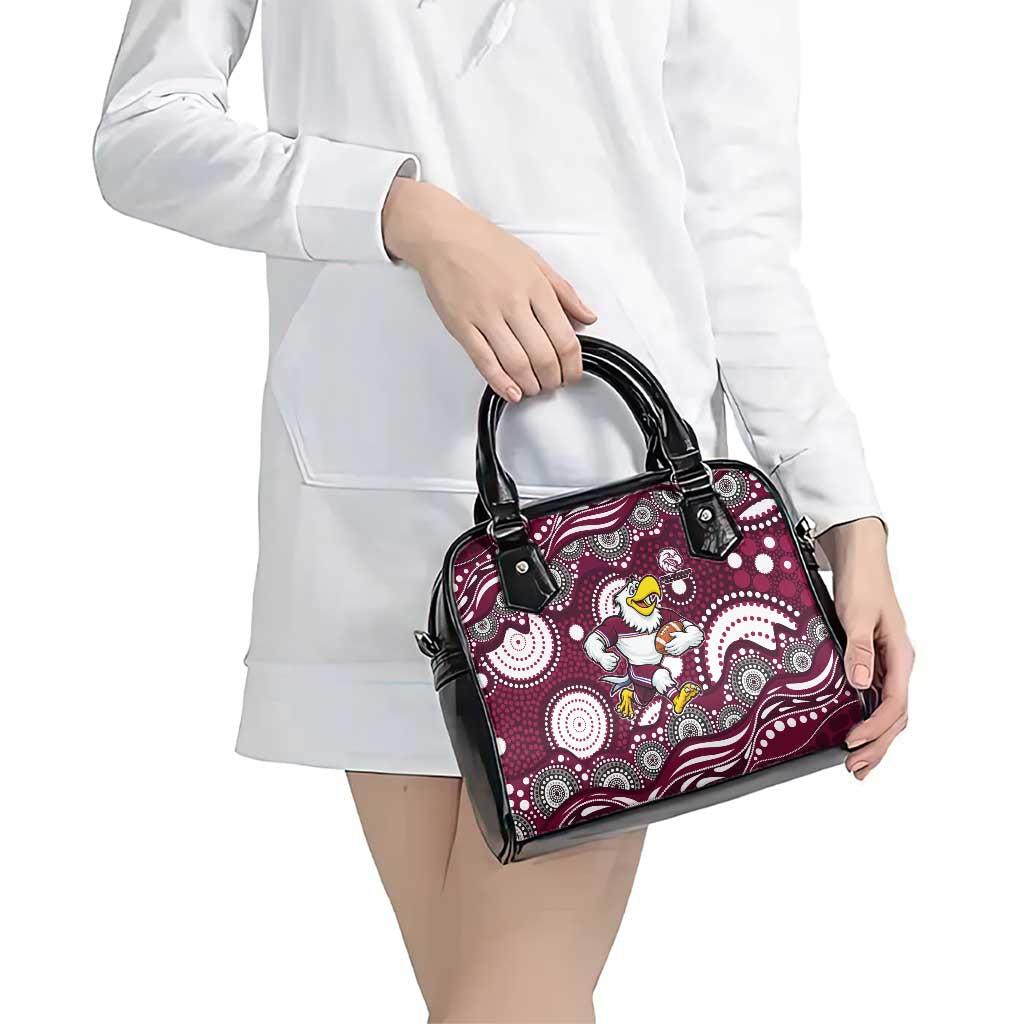 Manly Warringah Sea Eagles Shoulder Handbag Aboriginal Dot Pattern - Rugby Mascot Heritage Pride