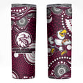 Manly Warringah Sea Eagles Skinny Tumbler Aboriginal Dot Pattern - Rugby Mascot Heritage Pride