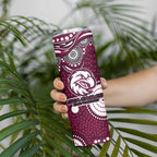 Manly Warringah Sea Eagles Skinny Tumbler Aboriginal Dot Pattern - Rugby Mascot Heritage Pride
