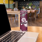 Manly Warringah Sea Eagles Skinny Tumbler Aboriginal Dot Pattern - Rugby Mascot Heritage Pride