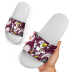 Manly Warringah Sea Eagles Slide Sandals Aboriginal Dot Pattern - Rugby Mascot Heritage Pride
