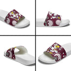 Manly Warringah Sea Eagles Slide Sandals Aboriginal Dot Pattern - Rugby Mascot Heritage Pride