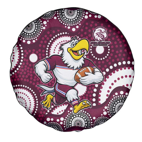 Manly Warringah Sea Eagles Spare Tire Cover Aboriginal Dot Pattern - Rugby Mascot Heritage Pride
