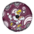 Manly Warringah Sea Eagles Spare Tire Cover Aboriginal Dot Pattern - Rugby Mascot Heritage Pride