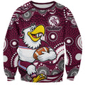 Manly Warringah Sea Eagles Sweatshirt Aboriginal Dot Pattern - Rugby Mascot Heritage Pride