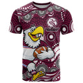 Manly Warringah Sea Eagles T Shirt Aboriginal Dot Pattern - Rugby Mascot Heritage Pride