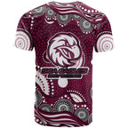 Manly Warringah Sea Eagles T Shirt Aboriginal Dot Pattern - Rugby Mascot Heritage Pride