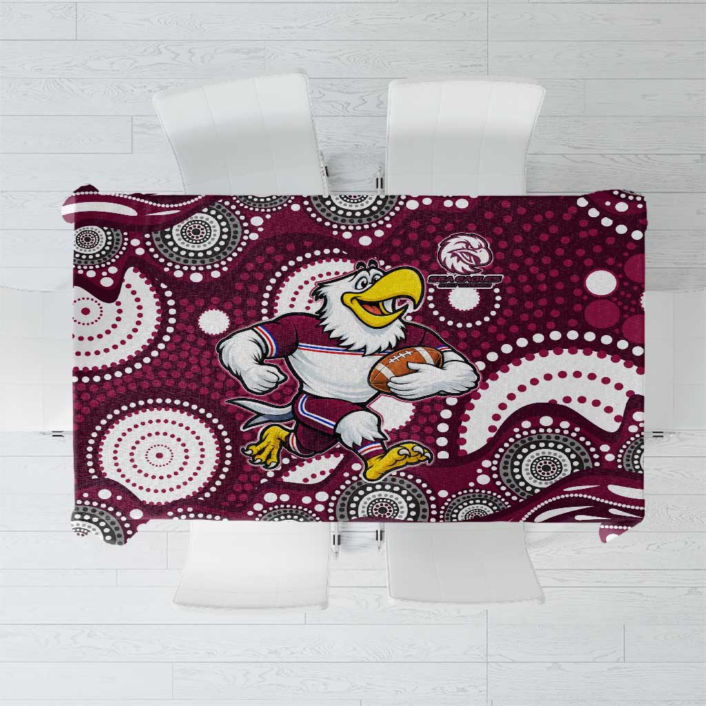 Manly Warringah Sea Eagles Tablecloth Aboriginal Dot Pattern - Rugby Mascot Heritage Pride