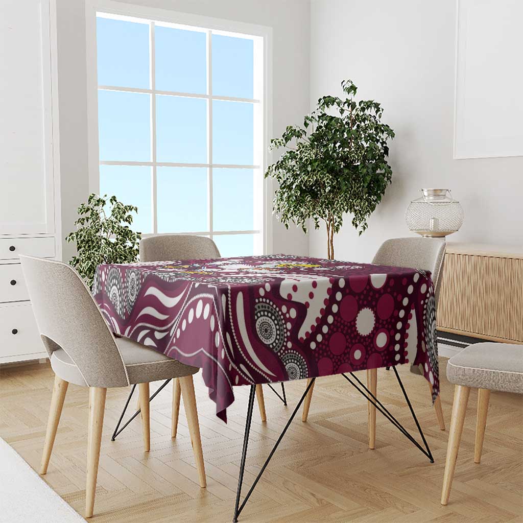 Manly Warringah Sea Eagles Tablecloth Aboriginal Dot Pattern - Rugby Mascot Heritage Pride