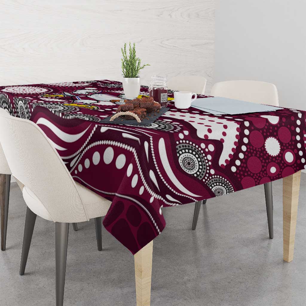 Manly Warringah Sea Eagles Tablecloth Aboriginal Dot Pattern - Rugby Mascot Heritage Pride