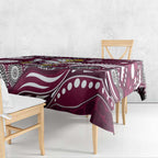 Manly Warringah Sea Eagles Tablecloth Aboriginal Dot Pattern - Rugby Mascot Heritage Pride