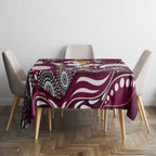 Manly Warringah Sea Eagles Tablecloth Aboriginal Dot Pattern - Rugby Mascot Heritage Pride