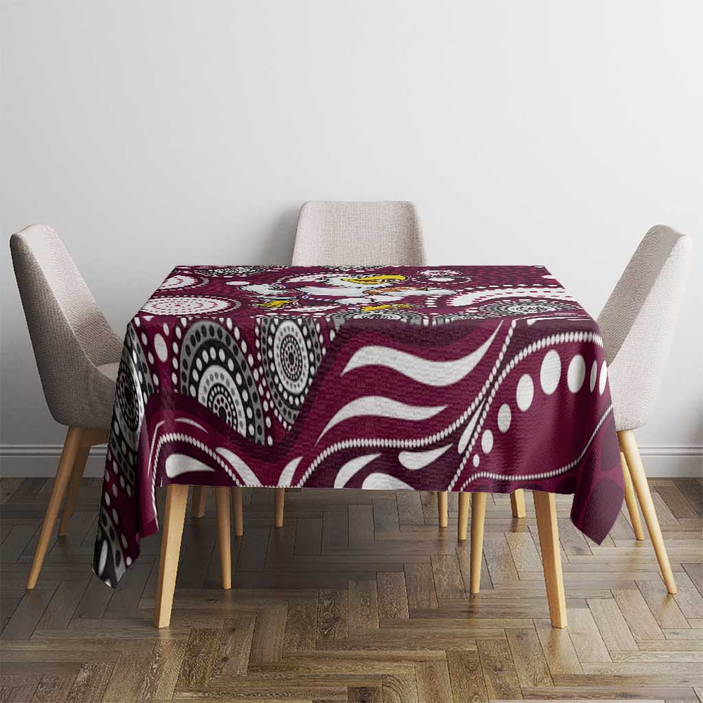 Manly Warringah Sea Eagles Tablecloth Aboriginal Dot Pattern - Rugby Mascot Heritage Pride