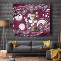 Manly Warringah Sea Eagles Tapestry Aboriginal Dot Pattern - Rugby Mascot Heritage Pride
