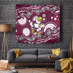 Manly Warringah Sea Eagles Tapestry Aboriginal Dot Pattern - Rugby Mascot Heritage Pride