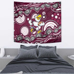 Manly Warringah Sea Eagles Tapestry Aboriginal Dot Pattern - Rugby Mascot Heritage Pride