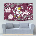 Manly Warringah Sea Eagles Tapestry Aboriginal Dot Pattern - Rugby Mascot Heritage Pride