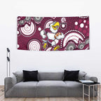 Manly Warringah Sea Eagles Tapestry Aboriginal Dot Pattern - Rugby Mascot Heritage Pride