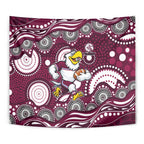 Manly Warringah Sea Eagles Tapestry Aboriginal Dot Pattern - Rugby Mascot Heritage Pride