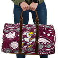 Manly Warringah Sea Eagles Travel Bag Aboriginal Dot Pattern - Rugby Mascot Heritage Pride
