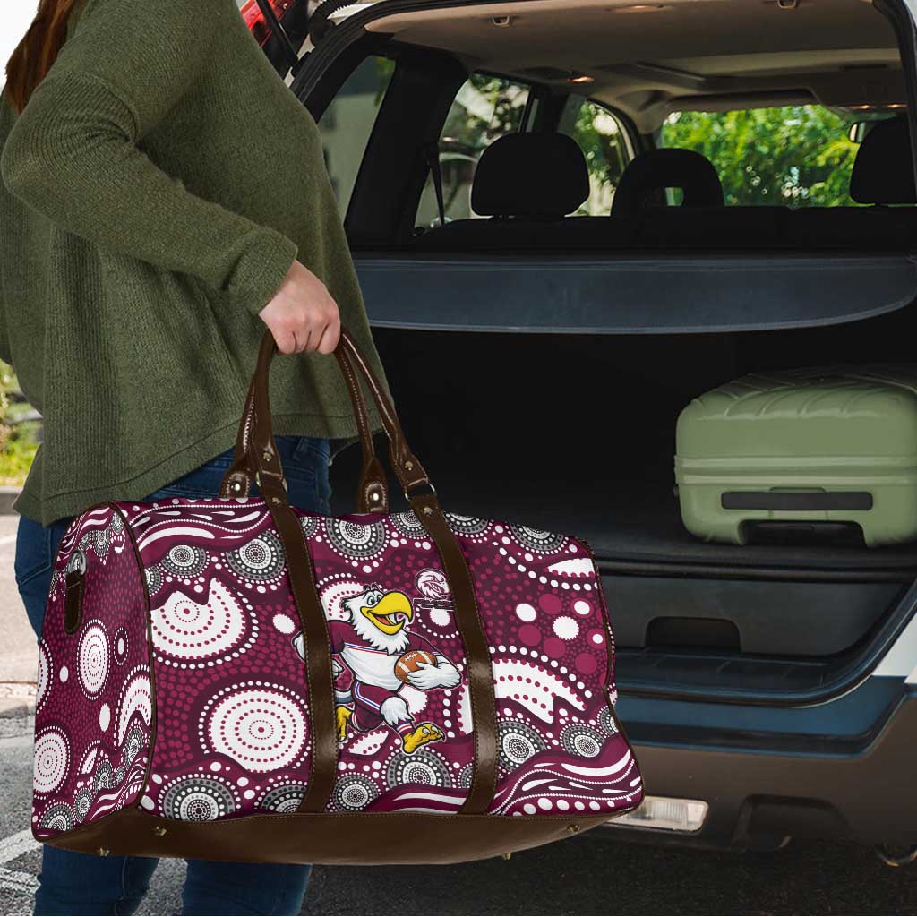 Manly Warringah Sea Eagles Travel Bag Aboriginal Dot Pattern - Rugby Mascot Heritage Pride
