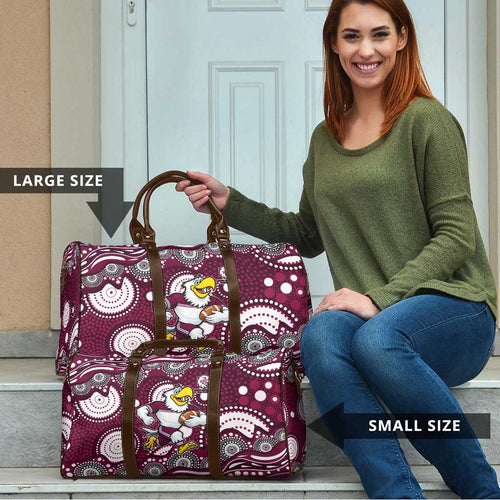 Manly Warringah Sea Eagles Travel Bag Aboriginal Dot Pattern - Rugby Mascot Heritage Pride