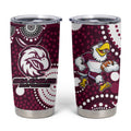 Manly Warringah Sea Eagles Tumbler Cup Aboriginal Dot Pattern - Rugby Mascot Heritage Pride