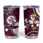 Manly Warringah Sea Eagles Tumbler Cup Aboriginal Dot Pattern - Rugby Mascot Heritage Pride