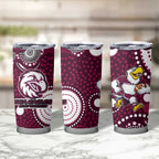 Manly Warringah Sea Eagles Tumbler Cup Aboriginal Dot Pattern - Rugby Mascot Heritage Pride