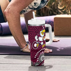 Manly Warringah Sea Eagles Tumbler With Handle Aboriginal Dot Pattern - Rugby Mascot Heritage Pride