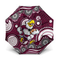 Manly Warringah Sea Eagles Umbrella Aboriginal Dot Pattern - Rugby Mascot Heritage Pride