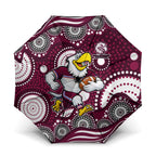 Manly Warringah Sea Eagles Umbrella Aboriginal Dot Pattern - Rugby Mascot Heritage Pride