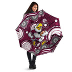 Manly Warringah Sea Eagles Umbrella Aboriginal Dot Pattern - Rugby Mascot Heritage Pride