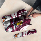 Manly Warringah Sea Eagles Umbrella Aboriginal Dot Pattern - Rugby Mascot Heritage Pride
