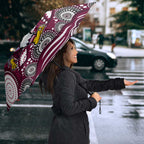 Manly Warringah Sea Eagles Umbrella Aboriginal Dot Pattern - Rugby Mascot Heritage Pride