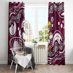 Manly Warringah Sea Eagles Window Curtain Aboriginal Dot Pattern - Rugby Mascot Heritage Pride