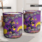 Melbourne Storm Laundry Basket Aboriginal Dot Pattern - Rugby Mascot Heritage Pride