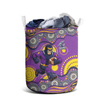 Melbourne Storm Laundry Basket Aboriginal Dot Pattern - Rugby Mascot Heritage Pride