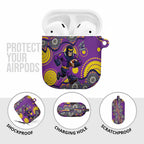 Melbourne Storm AirPods Case Aboriginal Dot Pattern - Rugby Mascot Heritage Pride