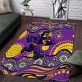 Melbourne Storm Area Rug Aboriginal Dot Pattern - Rugby Mascot Heritage Pride
