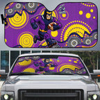 Melbourne Storm Auto Sun Shade Aboriginal Dot Pattern - Rugby Mascot Heritage Pride