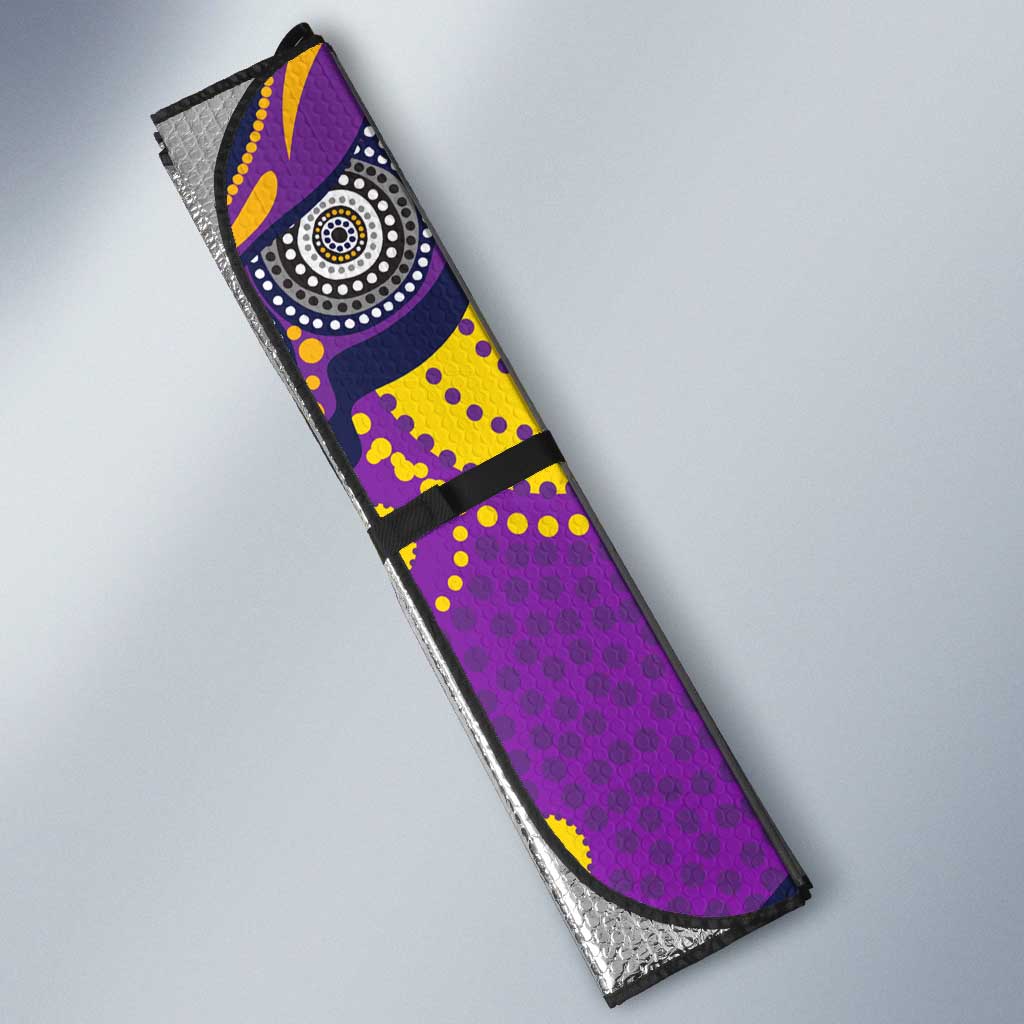 Melbourne Storm Auto Sun Shade Aboriginal Dot Pattern - Rugby Mascot Heritage Pride