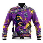 Melbourne Storm Baseball Jacket Aboriginal Dot Pattern - Rugby Mascot Heritage Pride