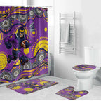 Melbourne Storm Bathroom Set Aboriginal Dot Pattern - Rugby Mascot Heritage Pride