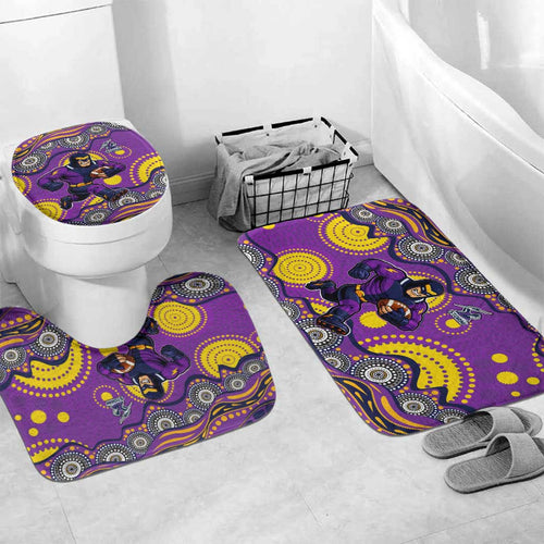 Melbourne Storm Bathroom Set Aboriginal Dot Pattern - Rugby Mascot Heritage Pride