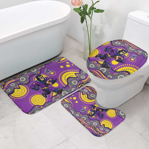 Melbourne Storm Bathroom Set Aboriginal Dot Pattern - Rugby Mascot Heritage Pride