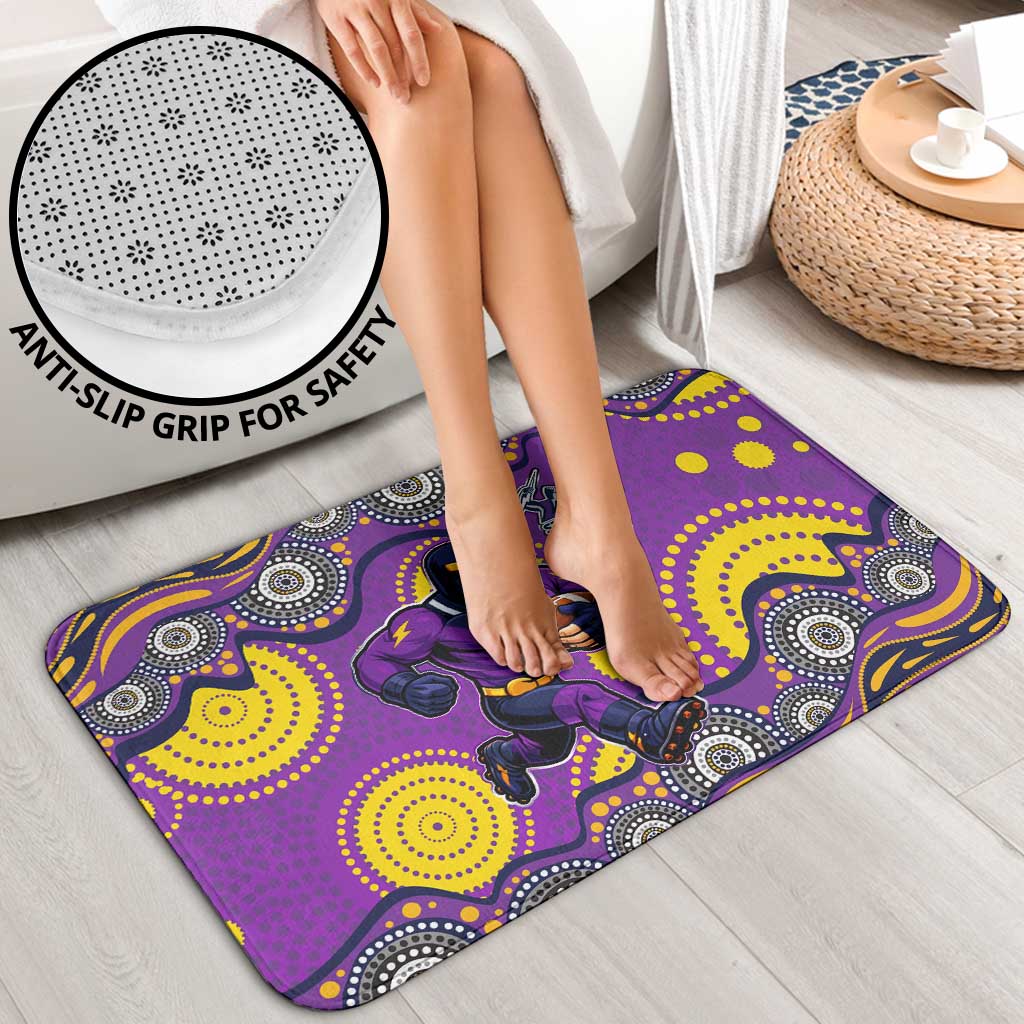Melbourne Storm Bathroom Set Aboriginal Dot Pattern - Rugby Mascot Heritage Pride