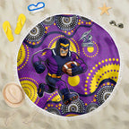 Melbourne Storm Beach Blanket Aboriginal Dot Pattern - Rugby Mascot Heritage Pride