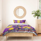 Melbourne Storm Bedding Set Aboriginal Dot Pattern - Rugby Mascot Heritage Pride